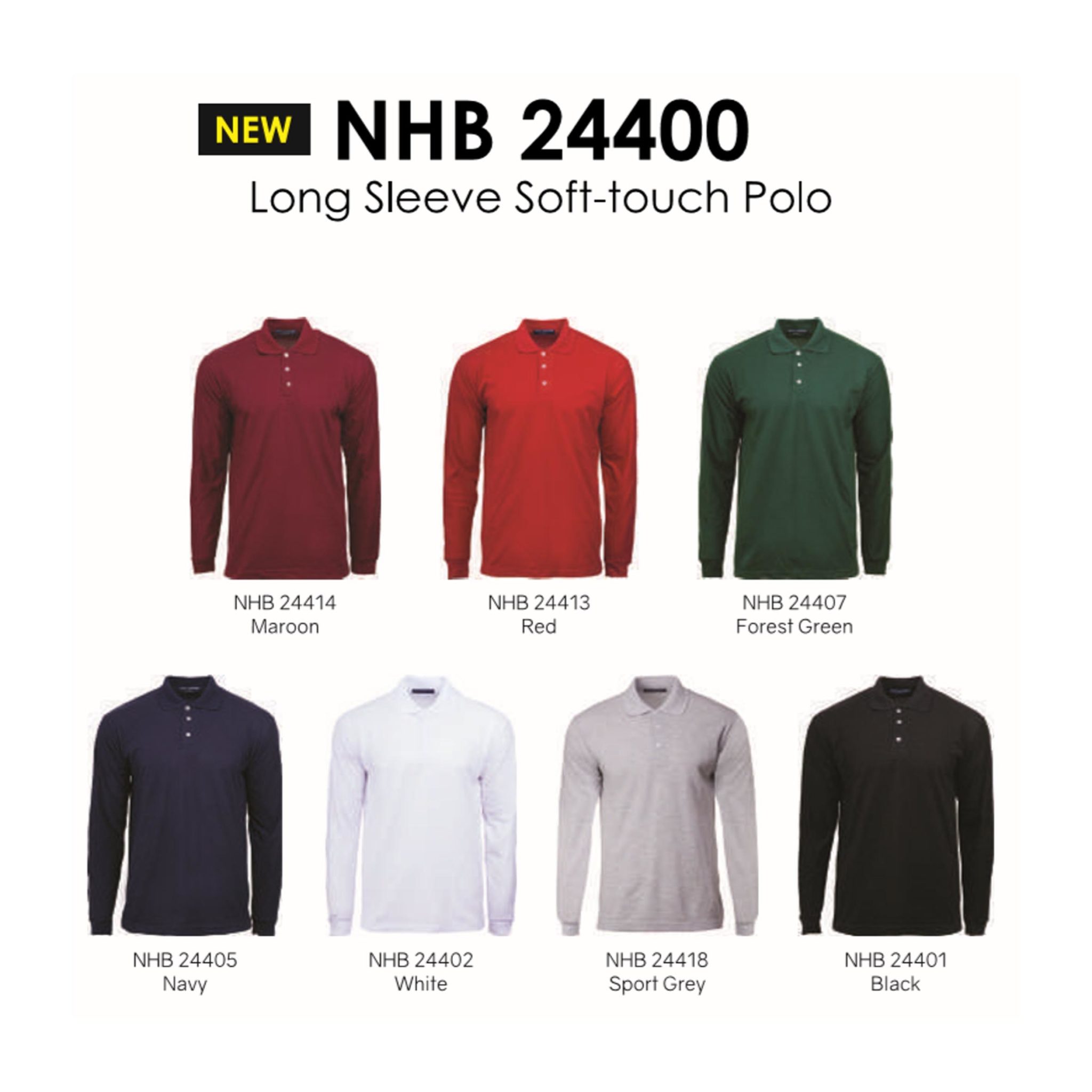 NHB24400 honeycomb long sleeve polo t shirt scaled