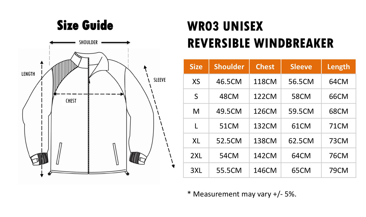 WR03 reversible windbreaker