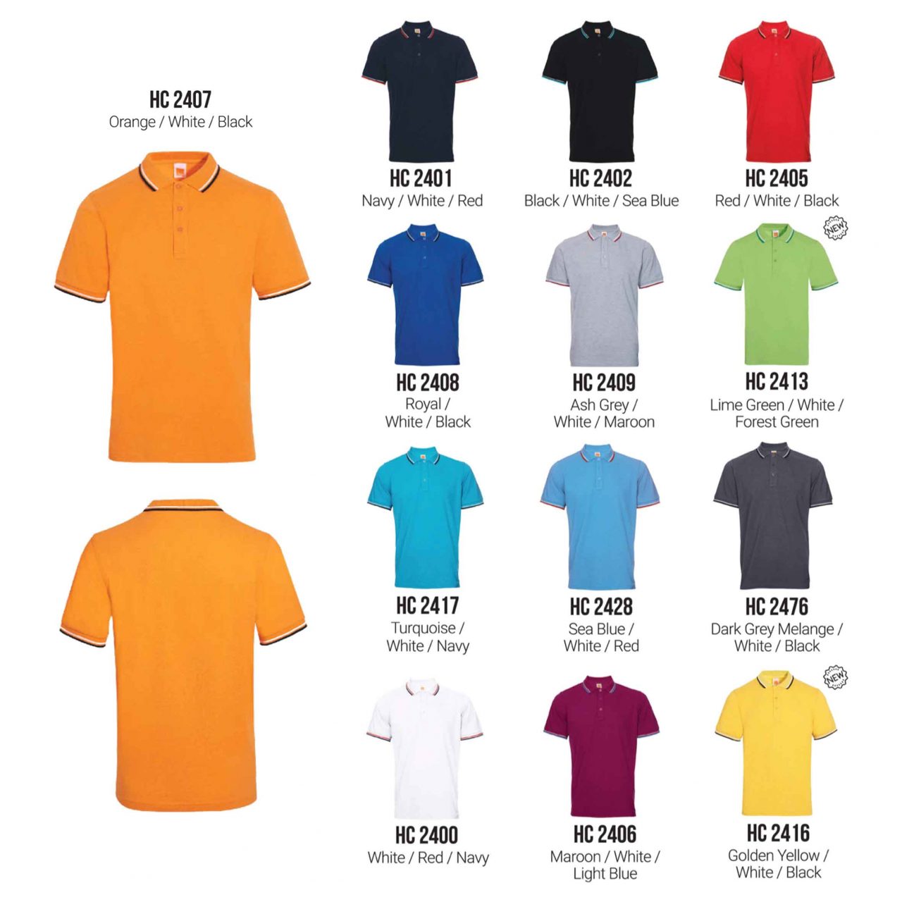 Custom Multi Tone Polo T-Shirts Printing in Singapore | Monster Prints