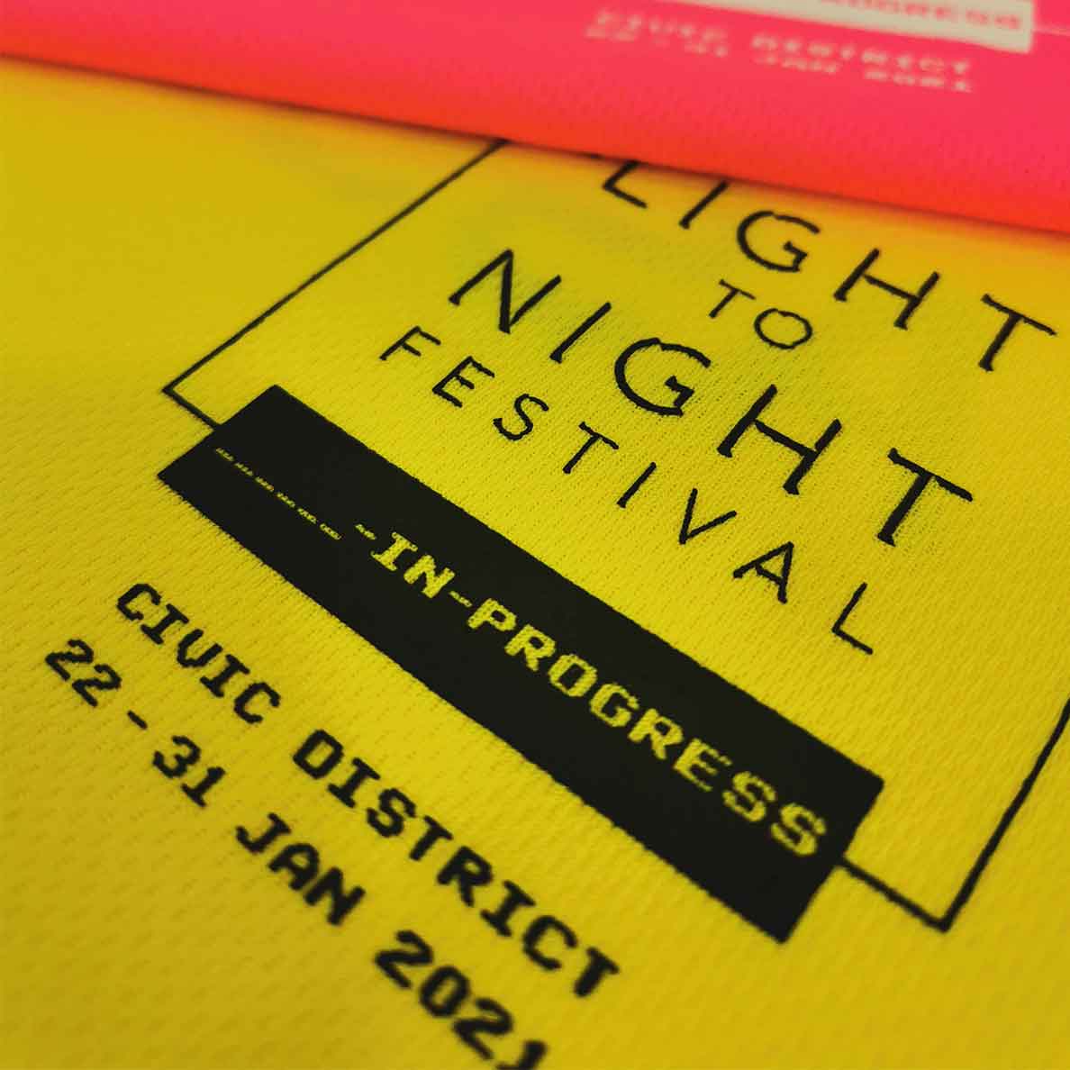 silkscreen t shirt light to night festival