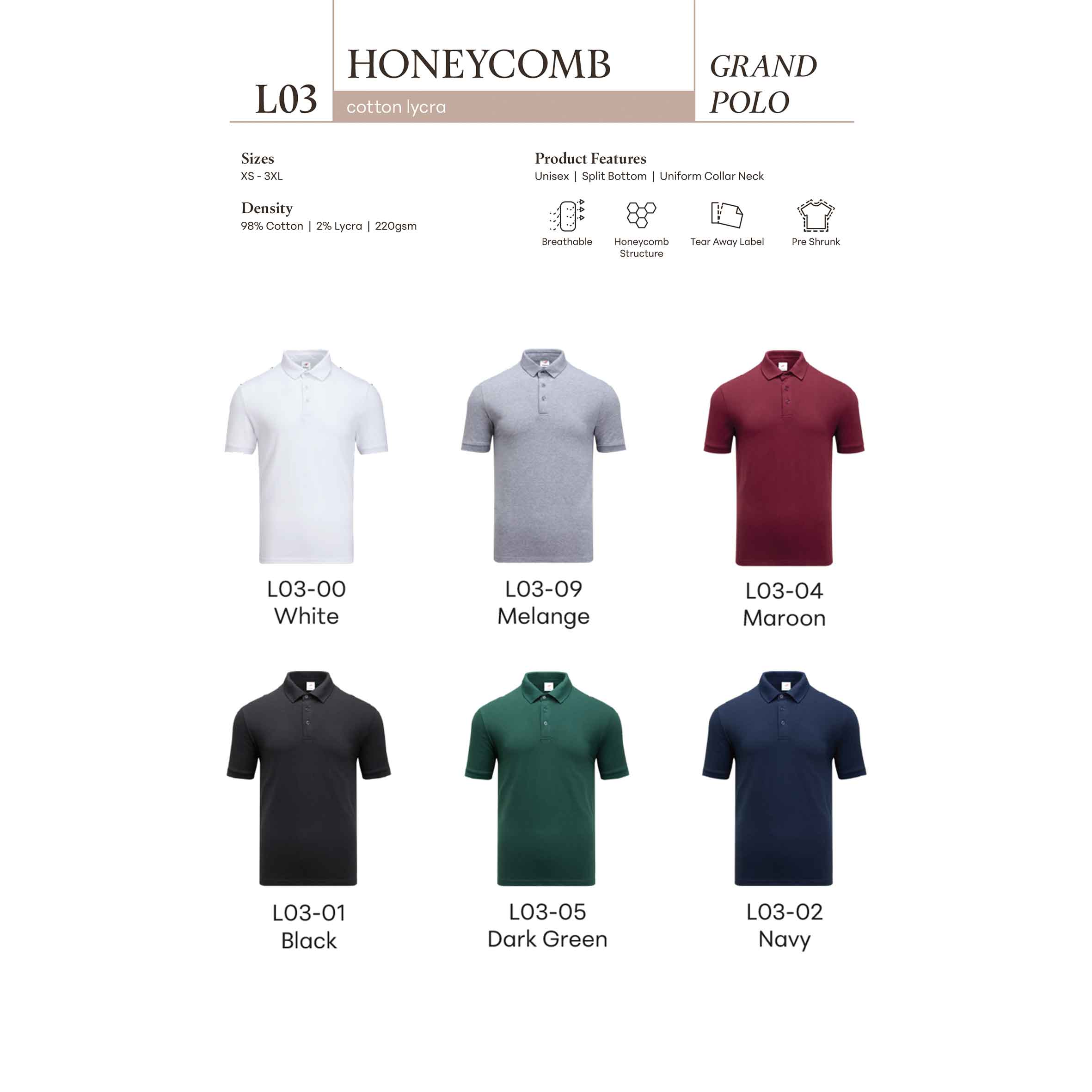 L03 cotton lycra polo t shirt